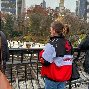 Formula 1 Ferrari Black Quilted Jacket with Yellow Tag